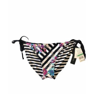 NWT $55 Kenneth Cole Womens Black White Reversible Bikini Bottoms Size Large
